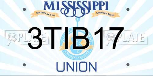 3TIB17 Mississippi License Plate