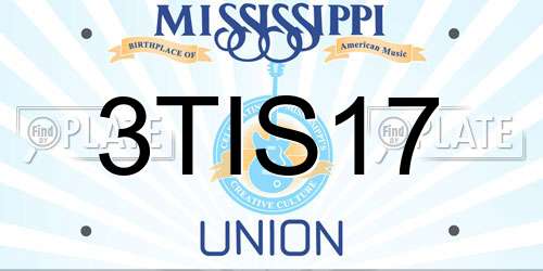 3TIS17 Mississippi License Plate