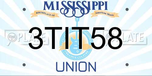 3TIT58 Mississippi License Plate