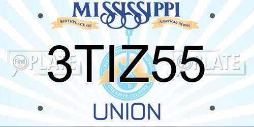 3TIZ55 Mississippi License Plate