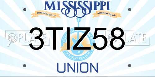 3TIZ58 Mississippi License Plate