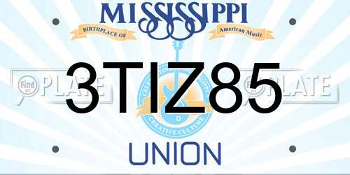3TIZ85 Mississippi License Plate
