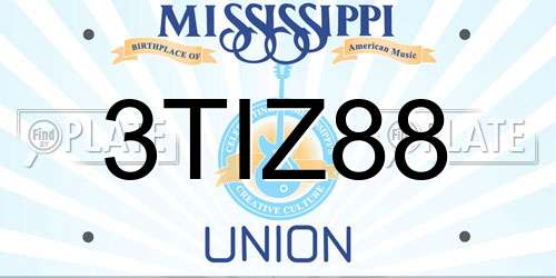 3TIZ88 Mississippi License Plate