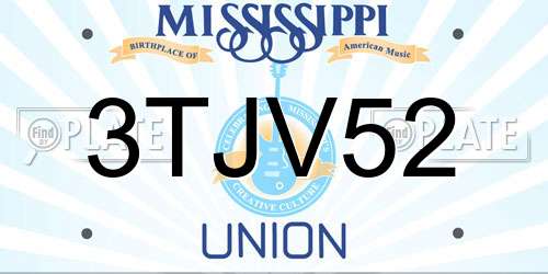 3TJV52 Mississippi License Plate