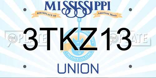 3TKZ13 Mississippi License Plate