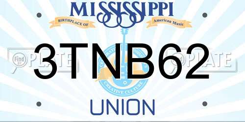 3TNB62 Mississippi License Plate