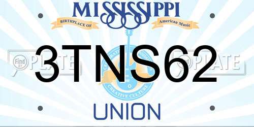 3TNS62 Mississippi License Plate