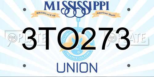 3TO273 Mississippi License Plate