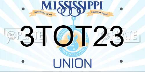 3TOT23 Mississippi License Plate