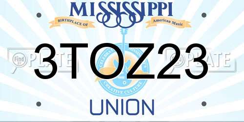 3TOZ23 Mississippi License Plate