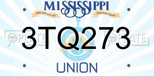 3TQ273 Mississippi License Plate