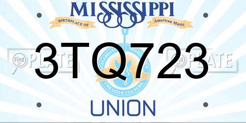 3TQ723 Mississippi License Plate