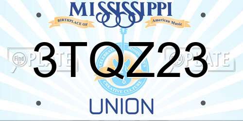 3TQZ23 Mississippi License Plate