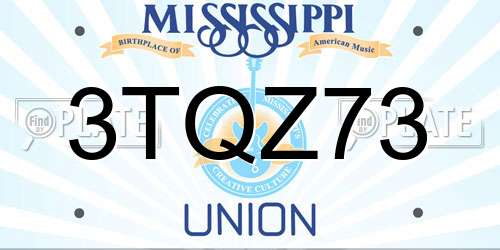 3TQZ73 Mississippi License Plate