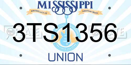 3TS1356 Mississippi License Plate