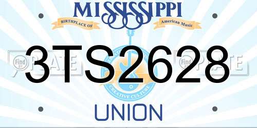 3TS2628 Mississippi License Plate