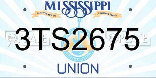 3TS2675 Mississippi License Plate