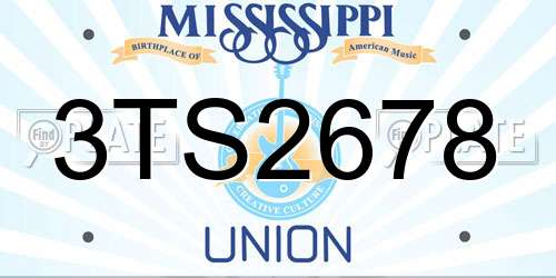 3TS2678 Mississippi License Plate