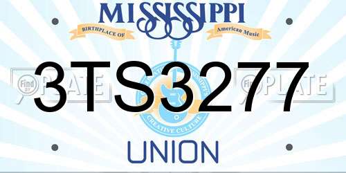 3TS3277 Mississippi License Plate