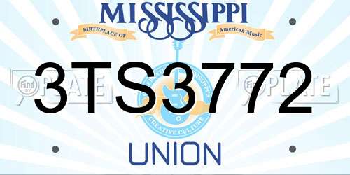 3TS3772 Mississippi License Plate