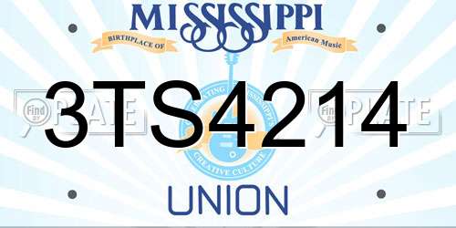 3TS4214 Mississippi License Plate