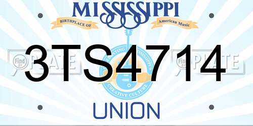 3TS4714 Mississippi License Plate