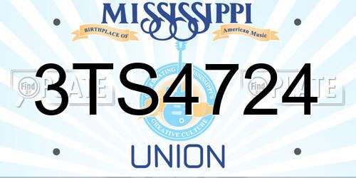 3TS4724 Mississippi License Plate