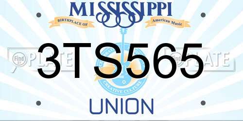 3TS565 Mississippi License Plate