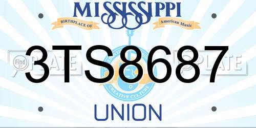 3TS8687 Mississippi License Plate