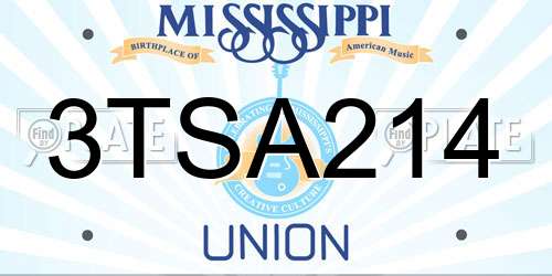 3TSA214 Mississippi License Plate