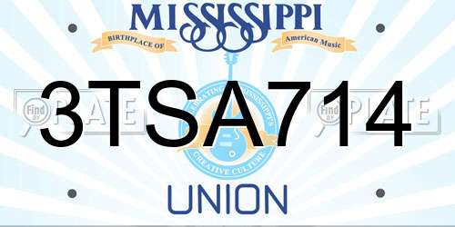 3TSA714 Mississippi License Plate