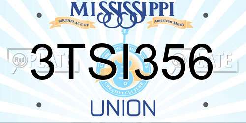 3TSI356 Mississippi License Plate