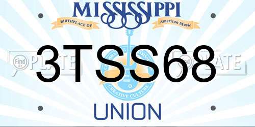 3TSS68 Mississippi License Plate