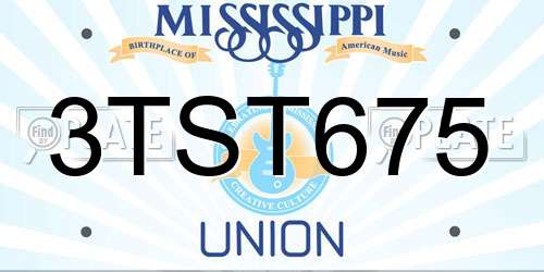 3TST675 Mississippi License Plate