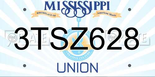 3TSZ628 Mississippi License Plate
