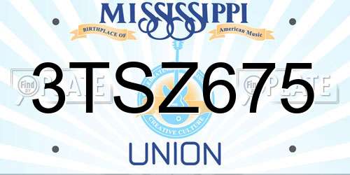 3TSZ675 Mississippi License Plate