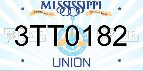 3TT0182 Mississippi License Plate