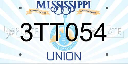 3TT054 Mississippi License Plate