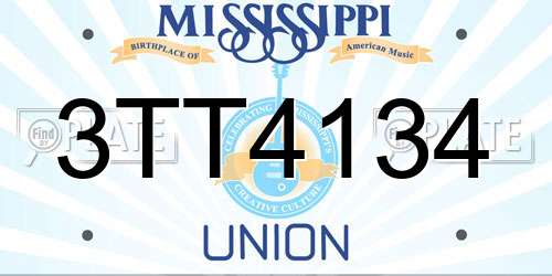 3TT4134 Mississippi License Plate