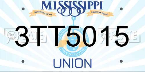 3TT5015 Mississippi License Plate