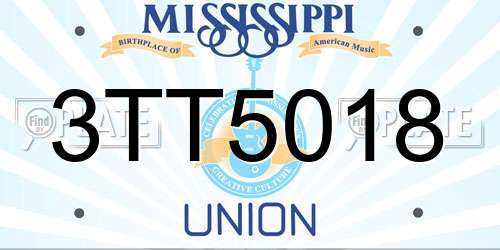 3TT5018 Mississippi License Plate
