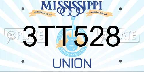 3TT528 Mississippi License Plate
