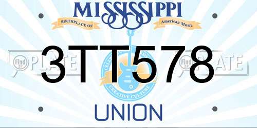 3TT578 Mississippi License Plate