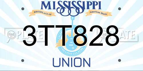 3TT828 Mississippi License Plate