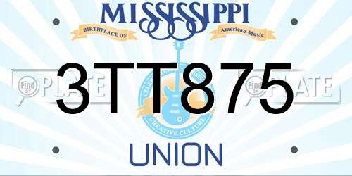 3TT875 Mississippi License Plate
