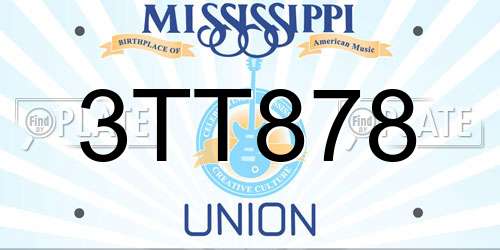 3TT878 Mississippi License Plate