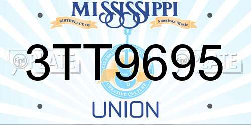 3TT9695 Mississippi License Plate