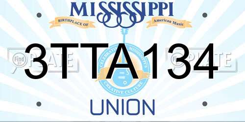 3TTA134 Mississippi License Plate