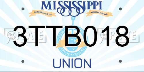 3TTB018 Mississippi License Plate