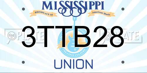 3TTB28 Mississippi License Plate
